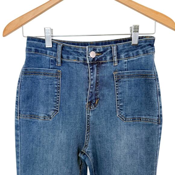 Women's Blue Flare High Rise 90's Hippie Denim Jeans - 26" - Picture 2 of 4